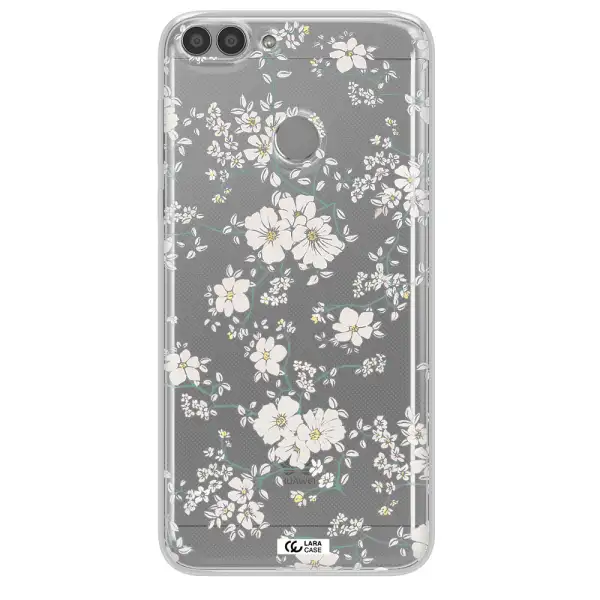 White Flower Huawei P Smart 2017 Clear TPU Case