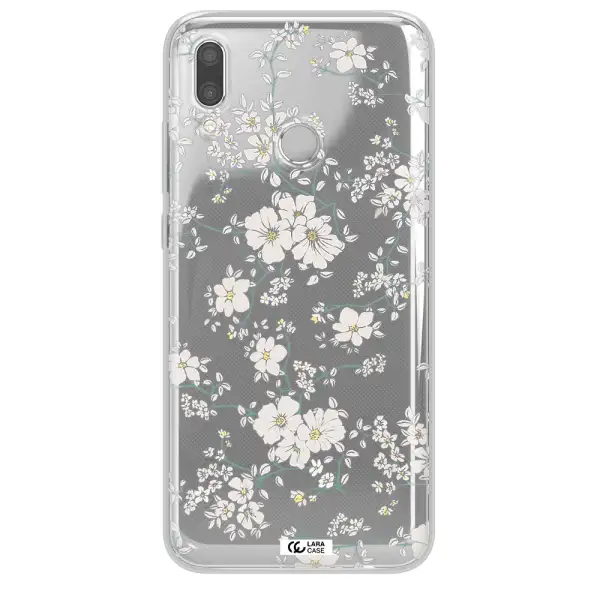 White Flower Huawei P Smart 2019 Clear TPU Case