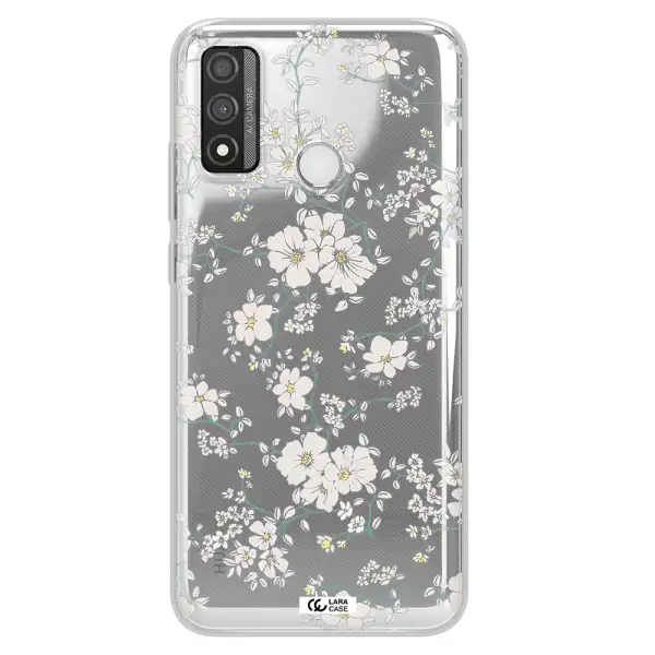 White Flower Huawei P Smart 2020 Clear TPU Case