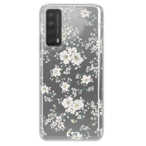 White Flower Huawei P Smart 2021 Clear TPU Case