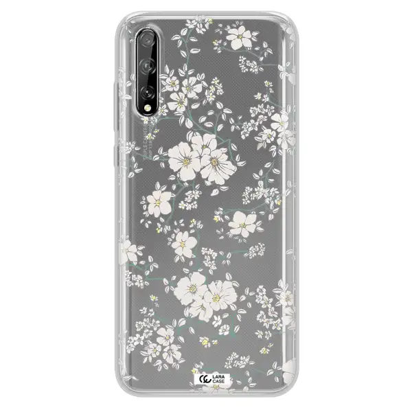 White Flower Huawei P Smart S Clear TPU Case