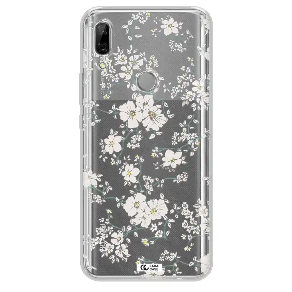 White Flower Huawei P Smart Z Clear TPU Case