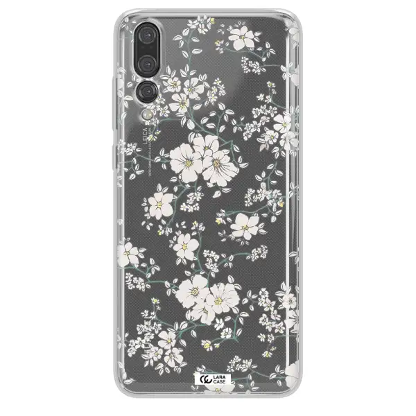 White Flower Huawei P20 Pro Clear TPU Case