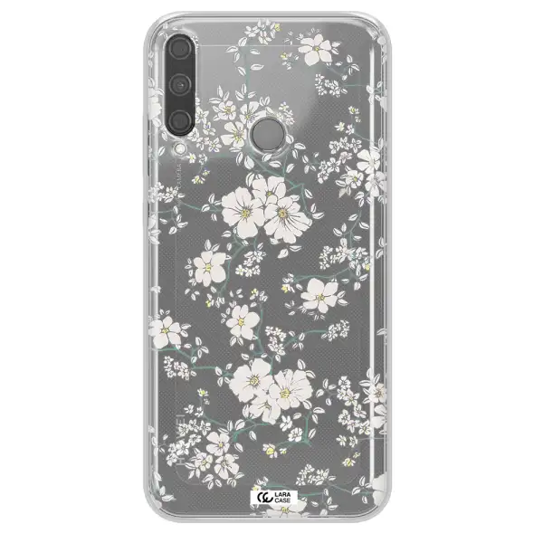 White Flower Huawei P40 Lite E Clear TPU Case
