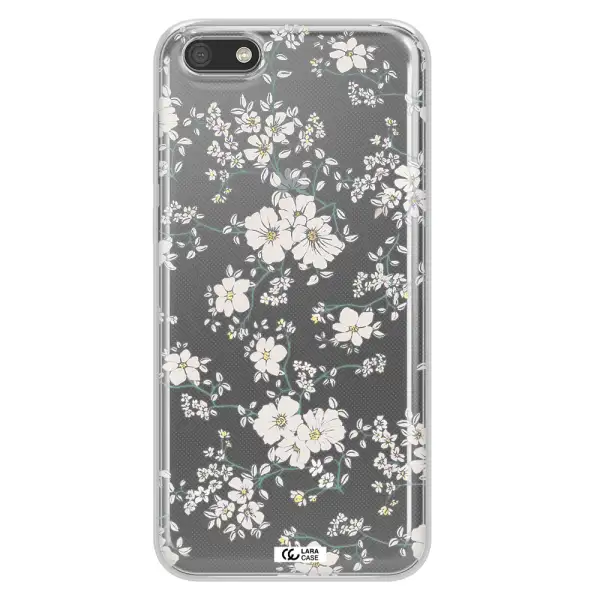 White Flower Huawei Y5 2018 Clear TPU Case