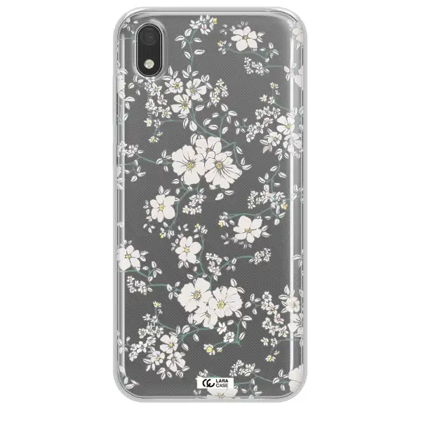 White Flower Huawei Y5 2019 Clear TPU Case
