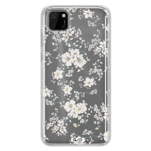 White Flower Huawei Y5P Clear TPU Case