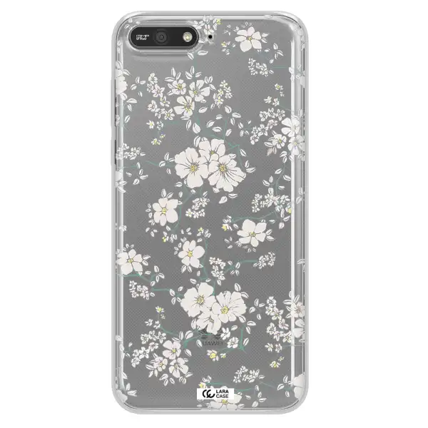 White Flower Huawei Y6 2018 Clear TPU Case