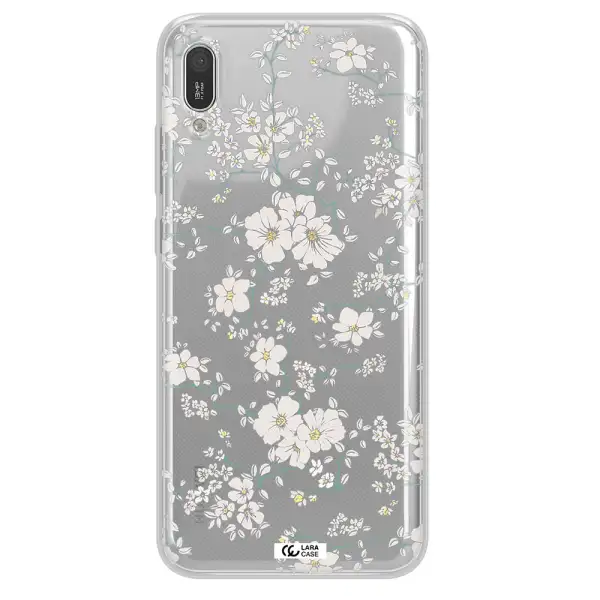White Flower Huawei Y6 Pro 2019 Clear TPU Case