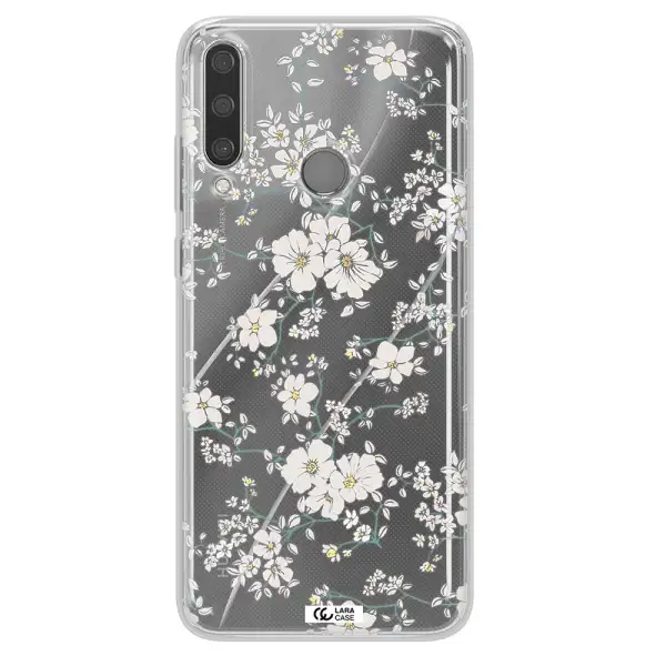 White Flower Huawei Y6P Clear TPU Case