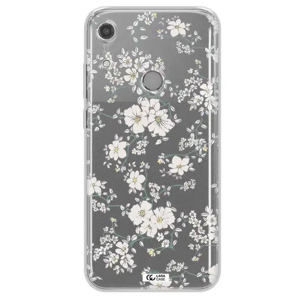 White Flower Huawei Y6S Clear TPU Case
