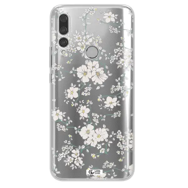 White Flower Huawei Y9 Prime 2019 Clear TPU Case