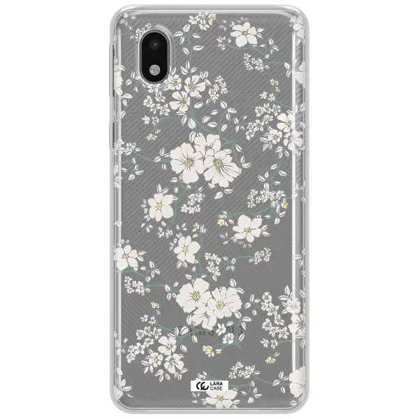 White Flower Samsung A01 Core Clear Tpu Case