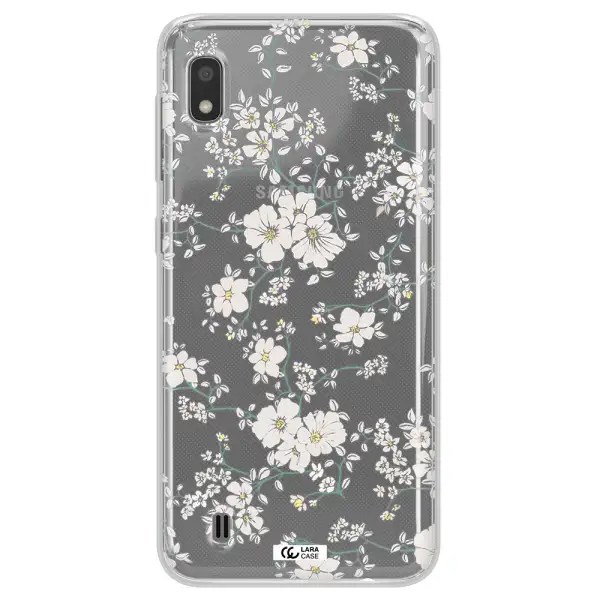White Flower Samsung A10 Clear TPU Case