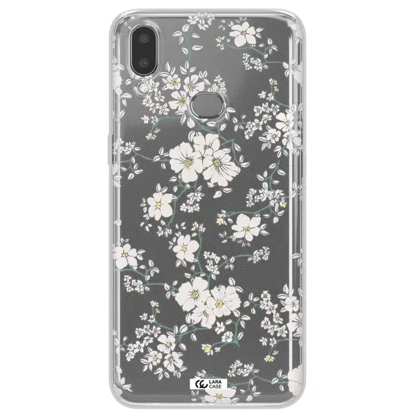White Flower Samsung A10S Clear TPU Case