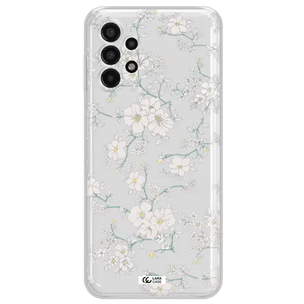 White Flower Samsung A13 4g Clear TPU Case