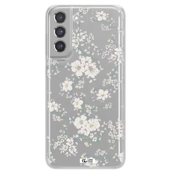 White Flower Samsung A21 Fe Clear TPU Case