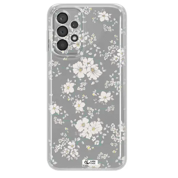White Flower Samsung A23 5G Clear Tpu Case