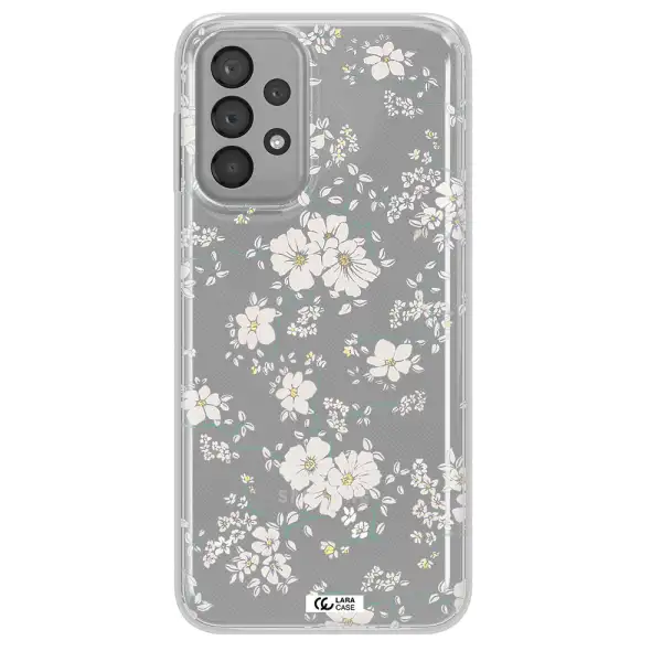White Flower Samsung A33 Clear TPU Case