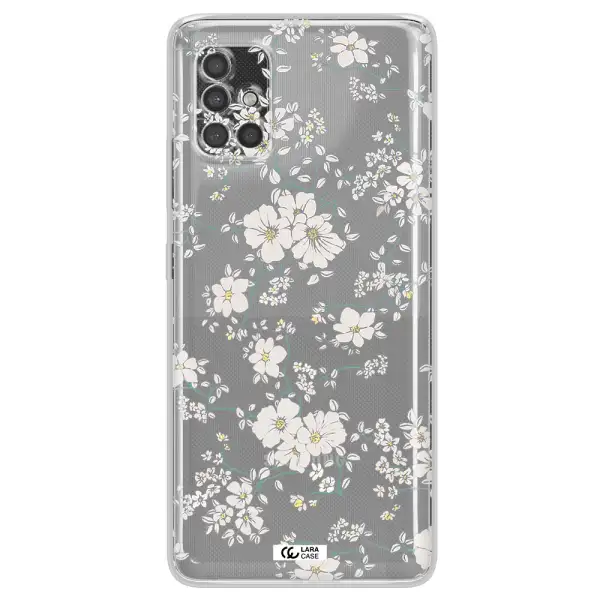 White Flower Samsung A40S Clear Tpu Case