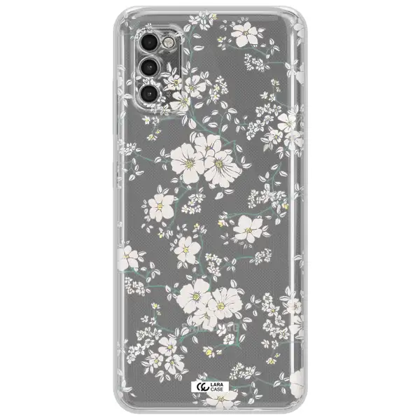 White Flower Samsung A41 Clear Tpu Case