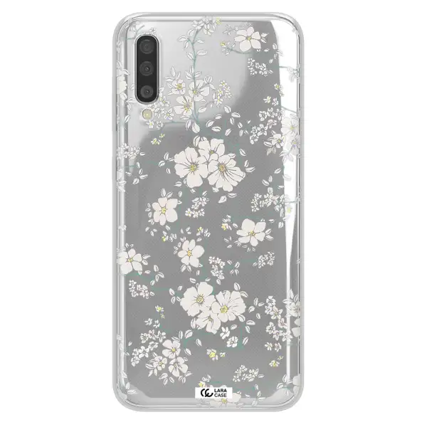 White Flower Samsung A50S Clear Tpu Case