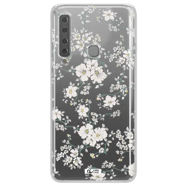 White Flower Samsung A9 2018 Clear TPU Case