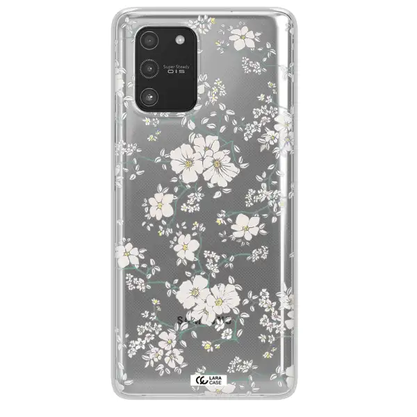 White Flower Samsung A91 Clear TPU Case