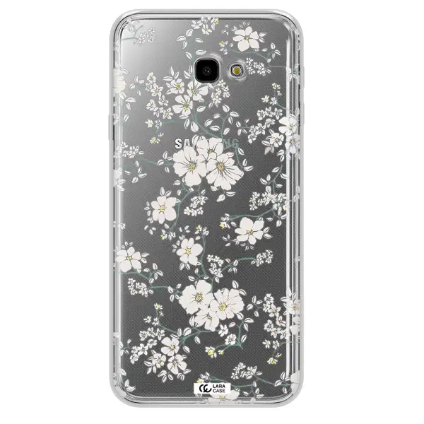 White Flower Samsung J4 Plus Clear TPU Case