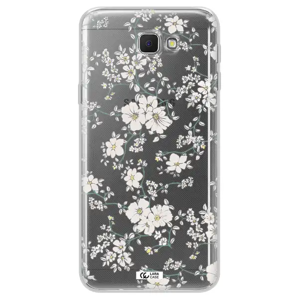 White Flower Samsung J5 Prime Clear TPU Case