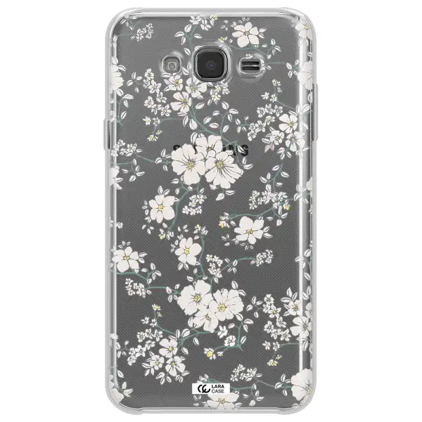 White Flower Samsung J7 2015 Clear TPU Case