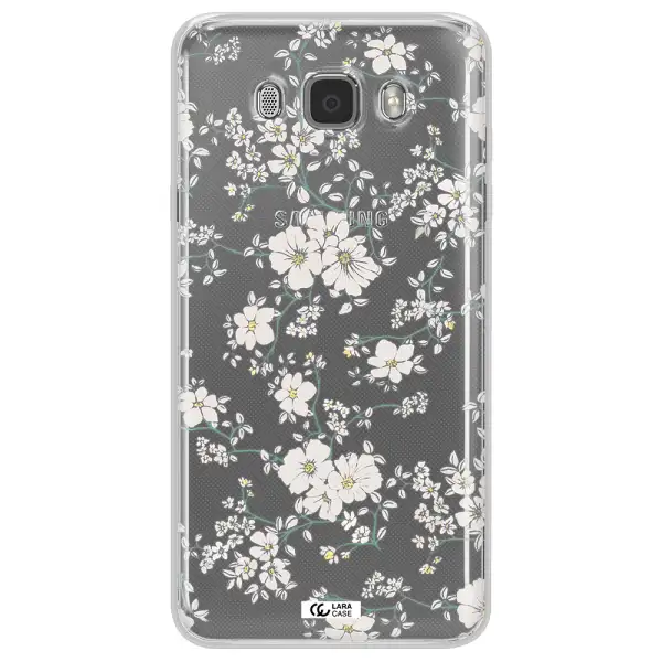 White Flower Samsung J7 2016 Clear TPU Case