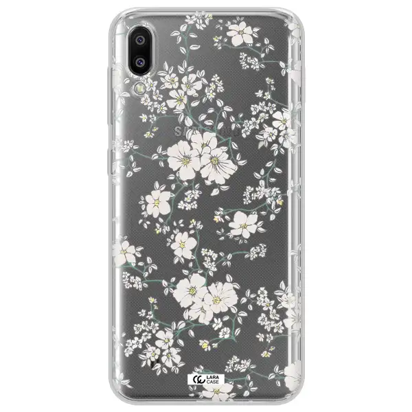 White Flower Samsung M10 Clear TPU Case
