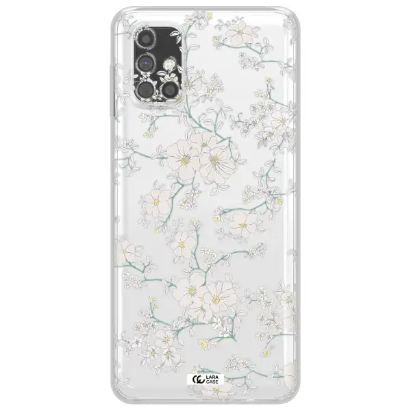White Flower Samsung M31S Clear TPU Case