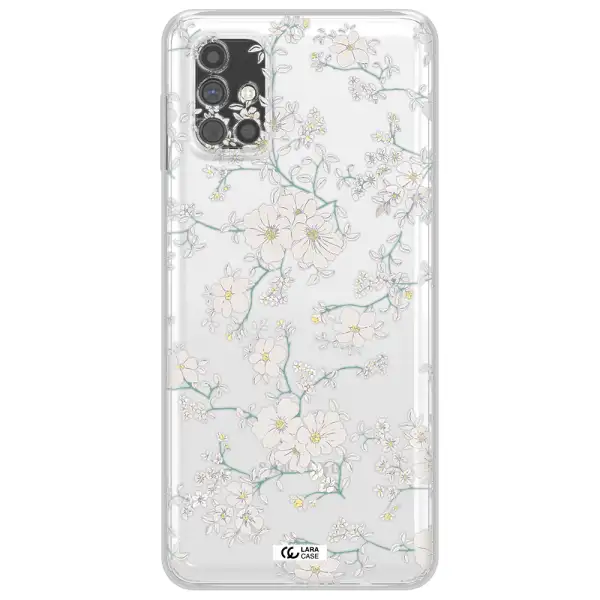 White Flower Samsung M51 Clear TPU Case