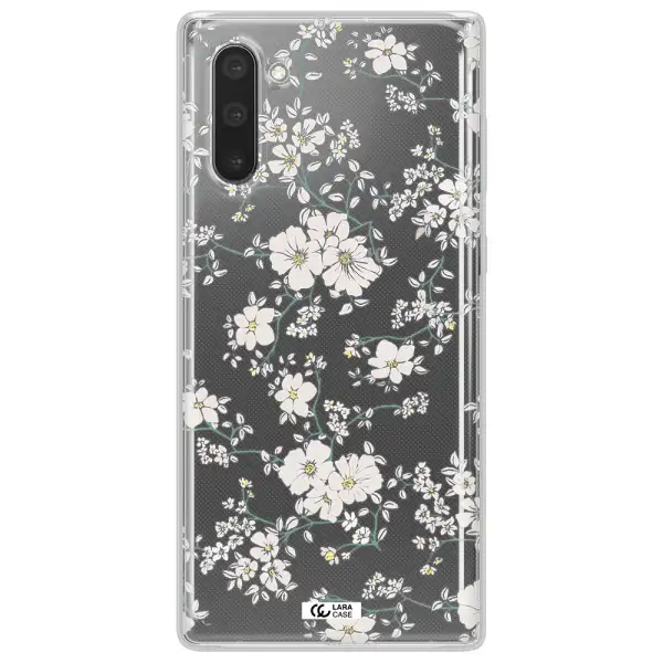 White Flower Samsung Note 10 Clear TPU Case