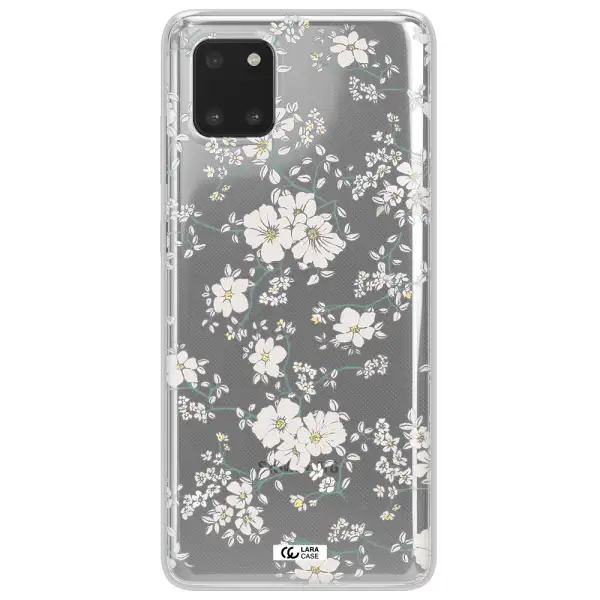 White Flower Samsung Note 10 Lite Clear TPU Case