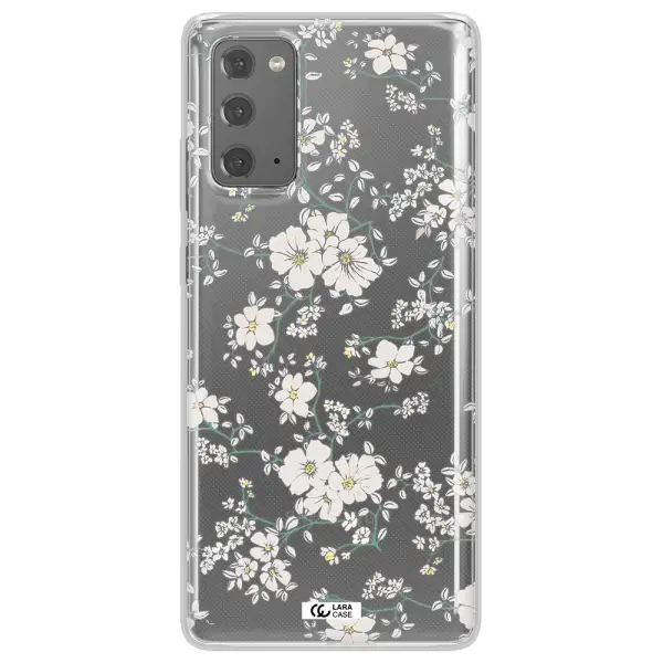 White Flower Samsung Note 20 Clear TPU Case