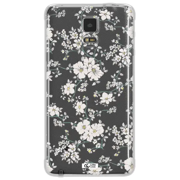 White Flower Samsung Note 4 Clear TPU Case