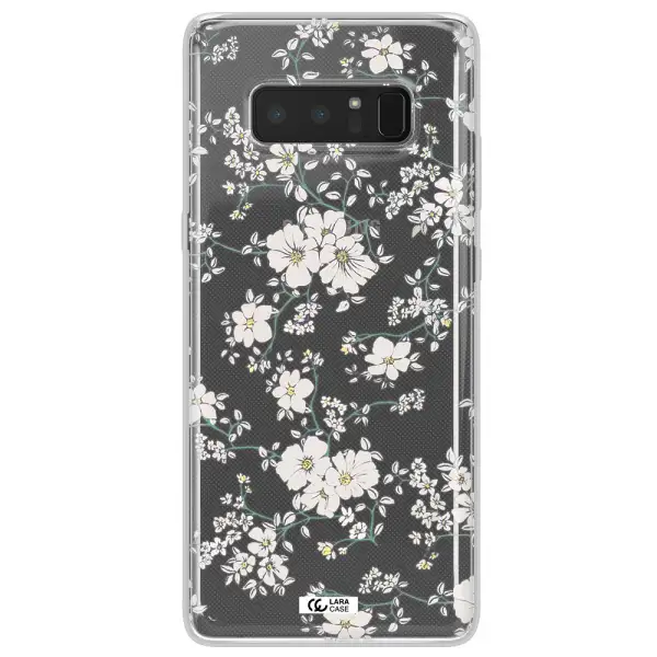 White Flower Samsung Note 8 Clear TPU Case
