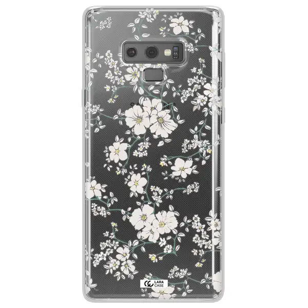 White Flower Samsung Note 9 Clear TPU Case