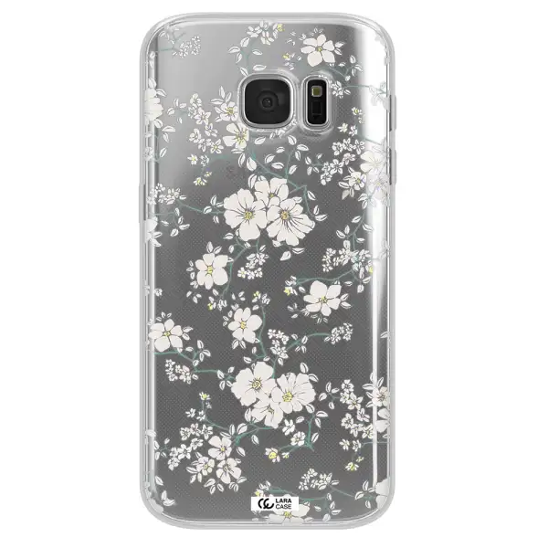 White Flower Samsung S 7 Clear TPU Case