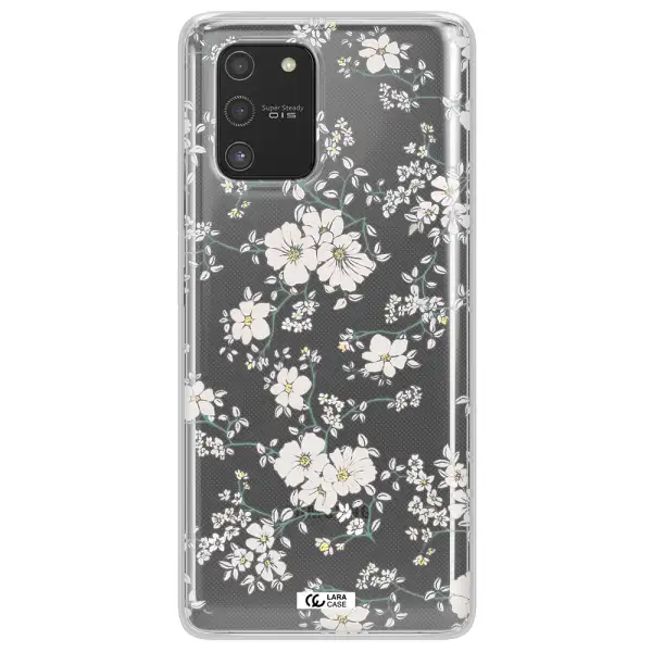 White Flower Samsung S10 Lite Clear TPU Case