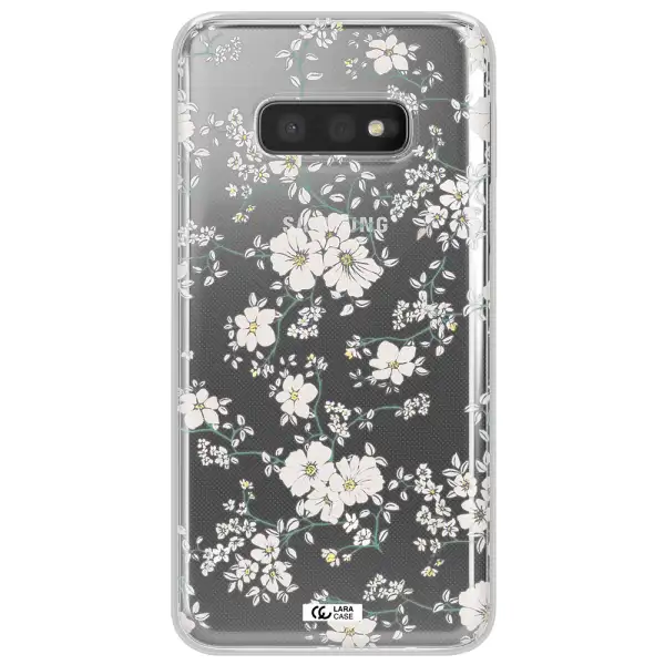 White Flower Samsung S10e Clear TPU Case
