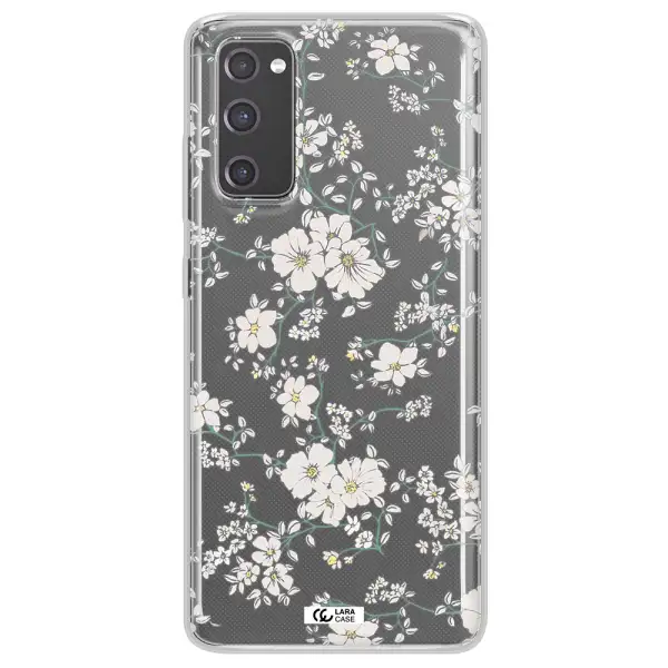 White Flower Samsung S20 Fe Clear TPU Case