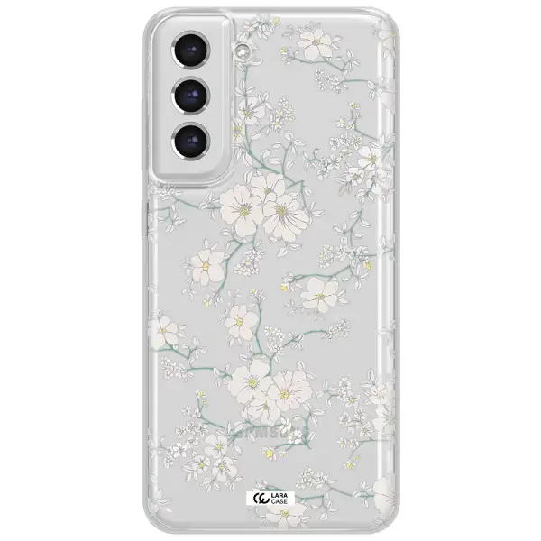 White Flower Samsung S21 Fe Clear Tpu Case