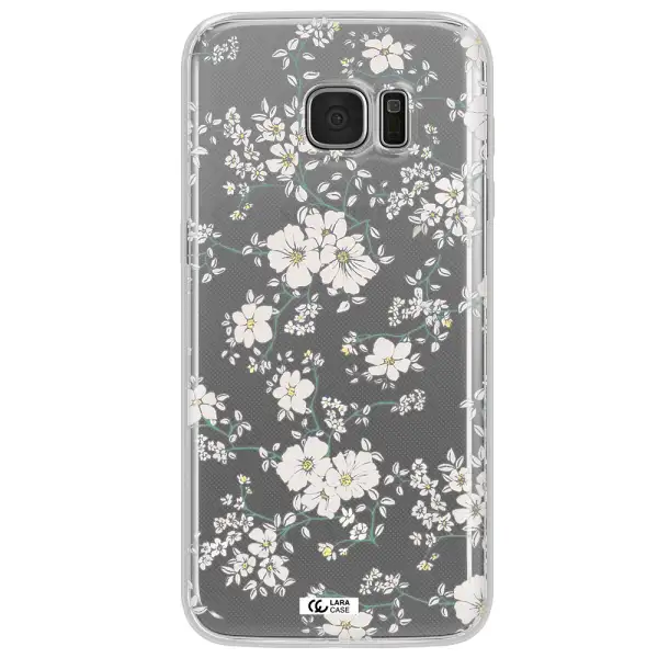 White Flower Samsung S7 Edge Clear TPU Case
