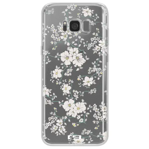 White Flower Samsung S8 Clear TPU Case