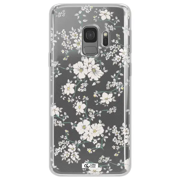 White Flower Samsung S9 Clear TPU Case