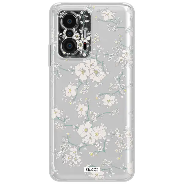 White Flower Xiaomi 11T Clear Tpu Case